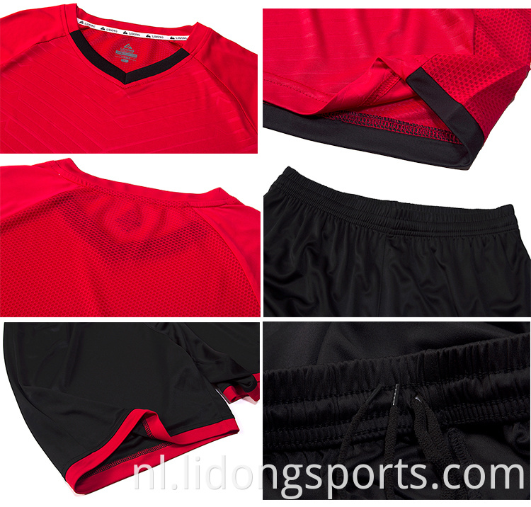 Ademend laag moq voetbal+slijtage aangepaste voetbal shirt voetbal set jersey aangepaste team voetbal jersey te koop